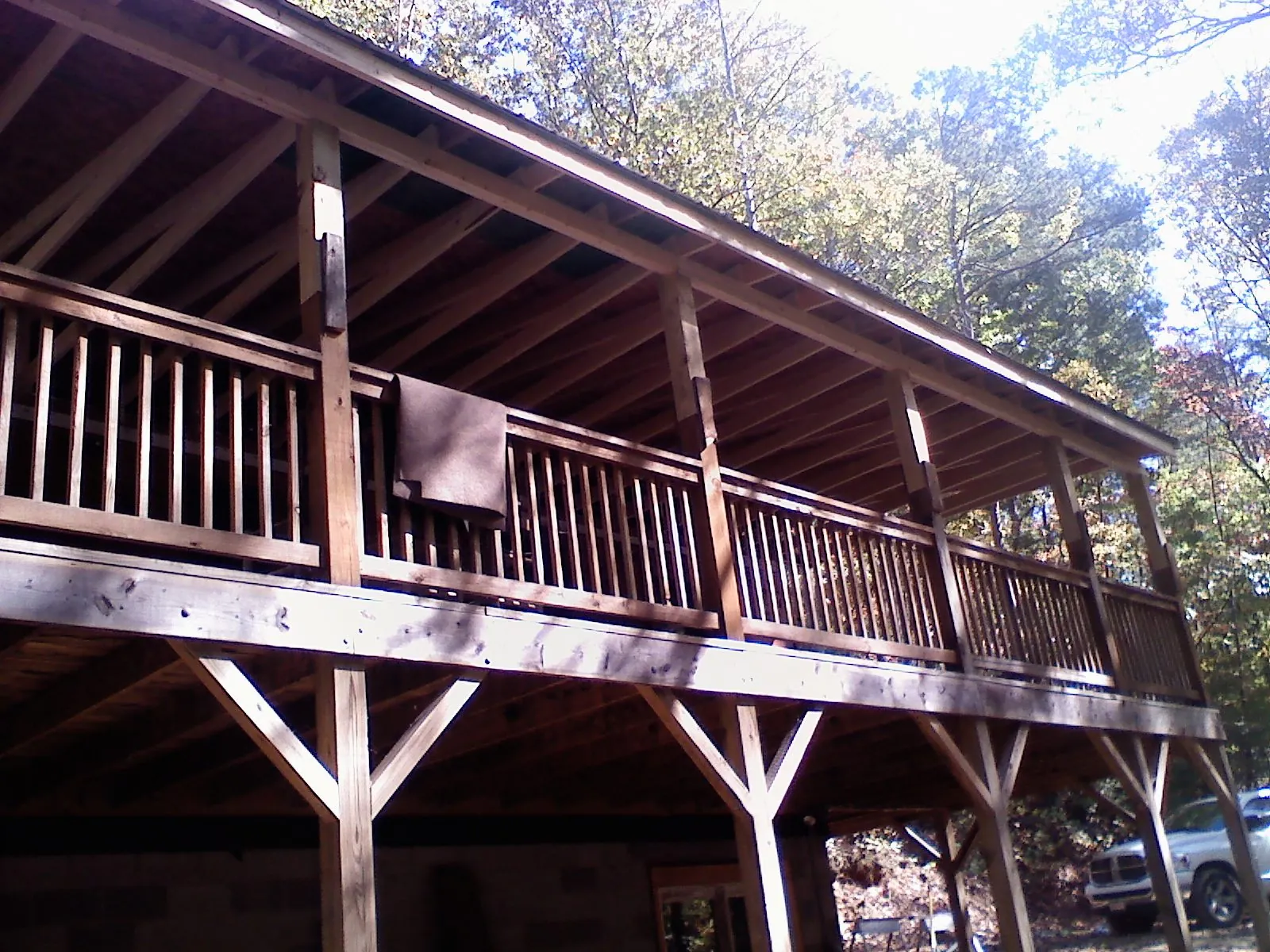 Timber framing under a new elevated porch and deck — Roof Leak Repair in Fanwood by Roofing Brothers